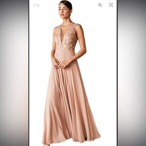 Anthropologie Jenny Yoo Kinsley Formal Dress Size 2 Whipped Apricot New